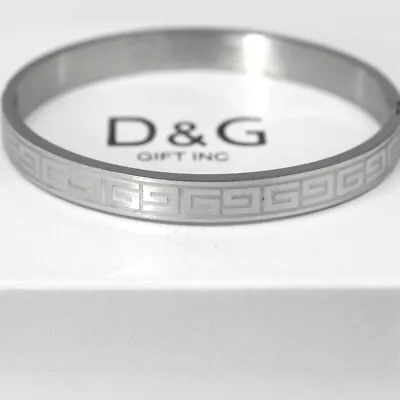 DG Men's 7  Stainless Steel 7mm Design BangleBracelet High Polish Box • $15.99