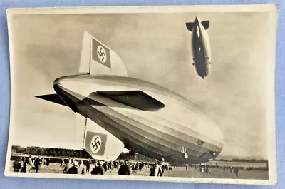 An Original Unused German Postcard Of The Airships Graf Zeppelin And Hindenburg • £3.50