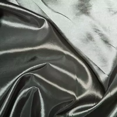 Taffeta Metallic Silk Satin Dress Fabric Material - SILVER • £39.99