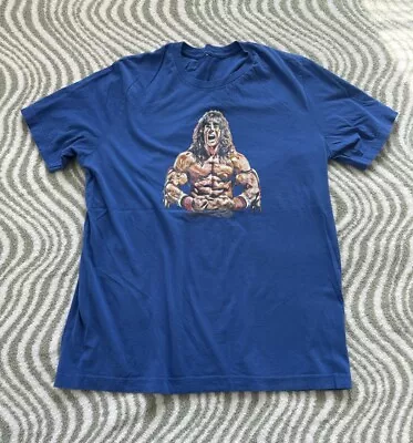 Vintage Ultimate Warrior T-Shirt Blue Tagless Large WWF WWE WCW • $19.99