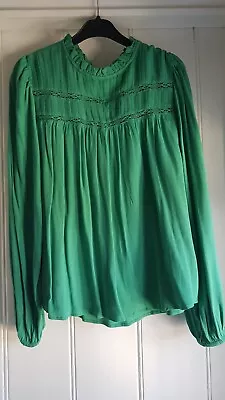 Marks And Spencer Ladies Jade Green Blouse Size 8 • £12