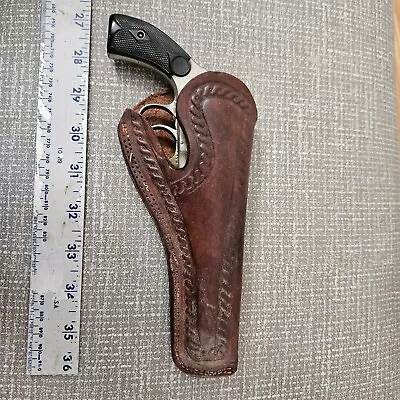 Vintage Right Hand  Belt Tooled Holster For 32 5 Shot Rev. Parts Repair. • $19.99