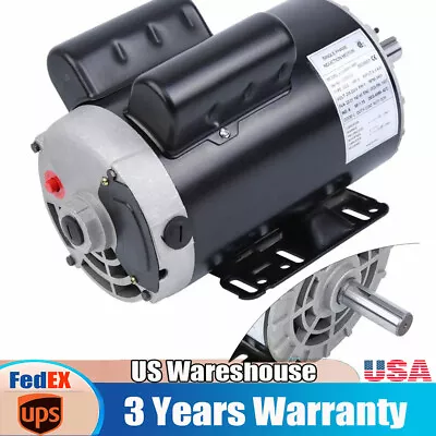 5HP Air Compressor Electric Motor 3450RPM Single Phase 7/8  Shaft Heavy Duty NEW • $179.55