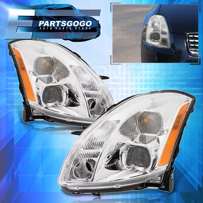 For 04-06 Nissan Maxima Chrome Housing Amber Clear Projector Headlights Assembly • $176.99