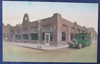 1920s Las Cruces New Mexico Tortugas Trading Co & Bus Hand Colored Postcard • $9.99