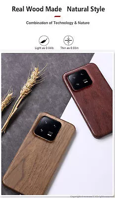 $43.99 • Buy Aramid Fiber Walnut Ultra Slim Wood Case For Xiaomi 13/2/T/Pro/11/Ultra F2