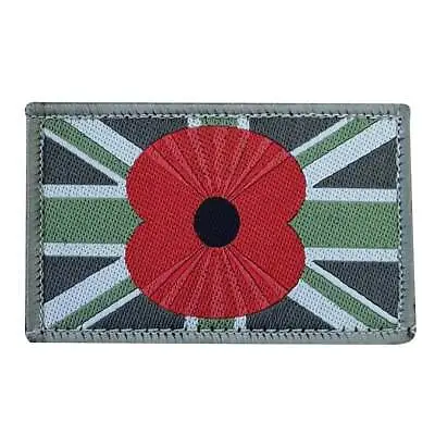 Morale Patches Red Poppy Hook And Loop Remembrance Day Union Jack Cotton • £3.95