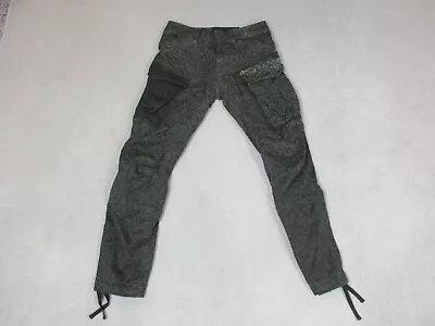 G Star Raw Pants Mens 30x32 Green Black Camo Cargo 3D Tapered Rovic Zip Street • $62.22