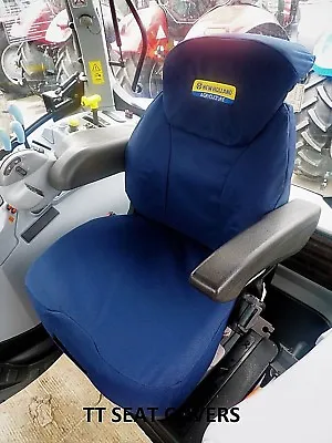 New Holland  /cnht6000/t7000/t6/t7/tsa Grammer Seat Cover / Navy With Logo • £49.50