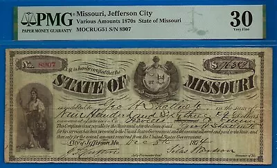 18704 War Claim Certificate PMG 30 Popular And Wanted Missouri Jefferson City • $215