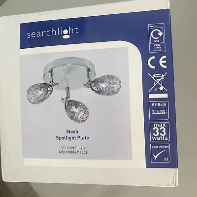 Spotlight Plate Mesh New In Box Chrome With Adjustable 3 Heads • £5