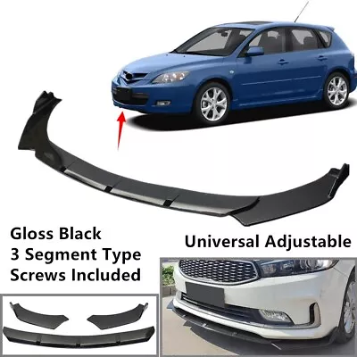 Fit For Mazda 3 2004-2009 Front Bumper Lip Spoiler Universal 3 Segment Type • $71.99