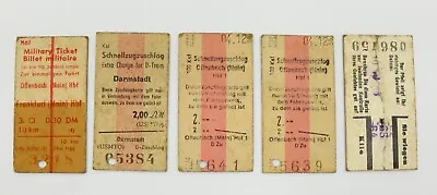Vintage German Train Tickets Lot Of 5 • $9.95