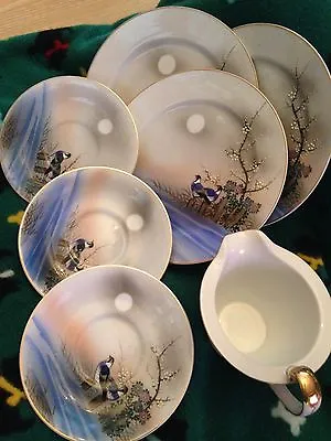 $24.95 • Buy Kutani China Hand Painted Moonlight Water Scene, 1930-50's, Xtra Pcs, Plates +