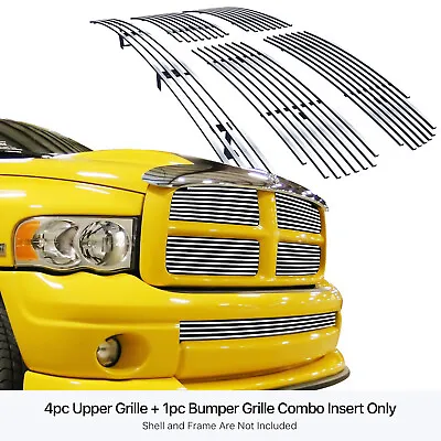 Fits 02-05 Dodge Ram Sport Stainless Chrome Billet Grille Insert Combo • $108.99