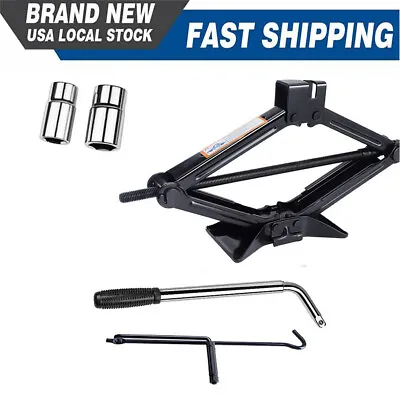 2 Ton Lifting Scissor Jack & Extendable Wheel Brace Socket Wrench Motorcycle Car • $30.49