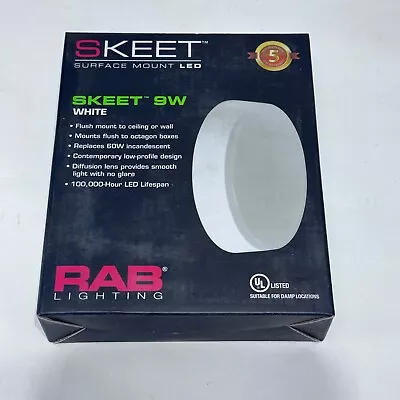 Rab Lighting 5” Round White Surface Ultra Thin Skeet SK9RYW 3000k LED Fixture • $24.99