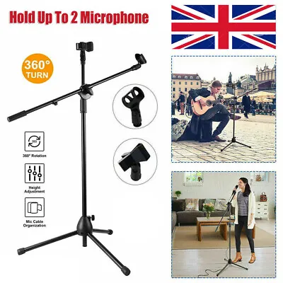 Professional Boom Microphone Mic Stand Holder Adjustable With Free Clips UKSTOCK • £9.95