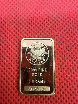 5 Gram Sunshine Mint .9999 Fine Gold Bar In Assay Mint Mark SI • $429