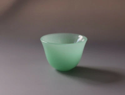 £5.99 • Buy Chinese Natural Jade Handmade Carved Pure Small Light Green Bowl Cup