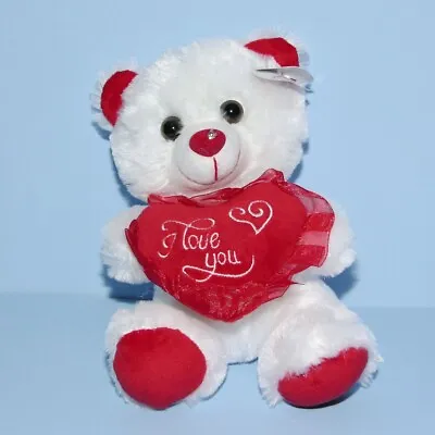 Teddy Bear 8  Valentine Stuffed Animal Plush I LOVE YOU Red Heart Oso De Peluche • $8.95