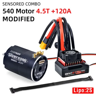 Rocket-RC Sensored Brushless 540 Motor 120A Brushless ESC Combo For 1/10 RC Car • $128.02