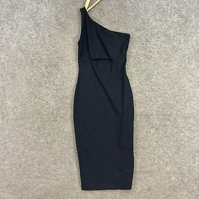Kookai Dress Womens 0 / 34-36 Black Bodycon One Shoulder Ribbed Cut-Out 19008 • $31.96