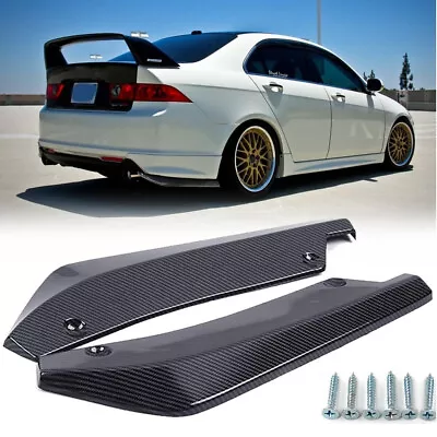 2 For Mercedes Benz C250 C300 Carbon Fiber Style Rear Bumper Splitter Diffusers • $15.99