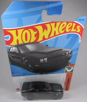 Hot Wheels 2018 Dodge Challenger SRT Demon (black) On Long Card #151/2023 • £3.50