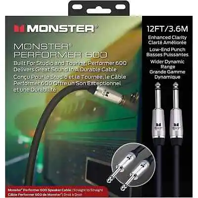 NEW! Monster Cable Prolink Performer 600 Speaker Cable 12 Ft. Black • $44.95