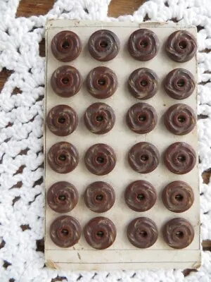Original Card Of 24 Vegetable Ivory Whistle Buttons • $24.95