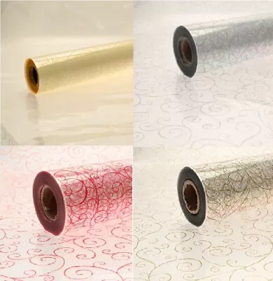 £4.49 • Buy Scroll CELLOPHANE Wrap Christmas Flowers Birthday Hamper Gift Wrapping 