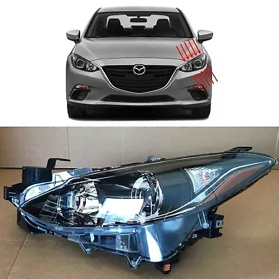 Halogen Headlight Driver Left Side For 2014 2015 2016 Mazda 3 Sedan Hatchback • $100.99