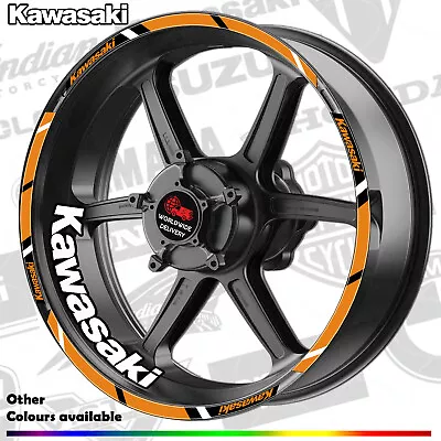 KAWASAKI Motorcycle Wheel Rim Stripe Stickers Full Set Compatible Ninja H2 ZX SX • £16.99