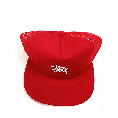 £35 • Buy Stüssy Puff Print Stock Trucker Cap, Red