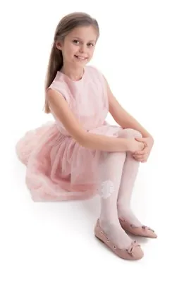 First Holy Communion Tights Flower Pattern Pure White Bridesmaid Girl Party T132 • £4.90