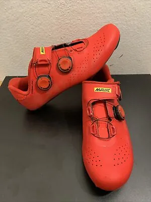 Mavic Cosmic Pro Carbon Road Shoes LOOK 3-bolt Sole Fiery Red US 7 Men 8 Women • $89