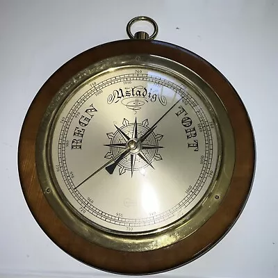 Vintage Barigo 10” Barometer Made In Germany Wood & Brass Wall Hanger • $22.99