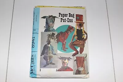 Vintage McCall's 8941 Paper Bag Put-Ons Crafty Costume Pattern Cut 1960s • $4.99