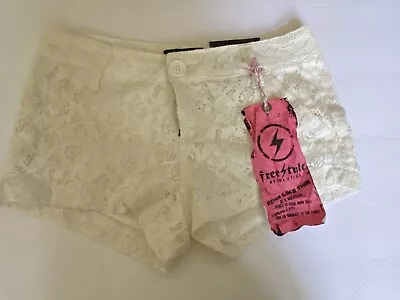 Freestyle Revolution Lace Shorts Off White Cotton Lined Shirts Size 3 NWT • $15