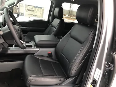 2021 Ford F-150 XLT SuperCrew Katzkin Factory-Style Black Leather Seat Covers  • $1195