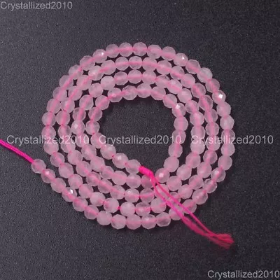 Grade AAA Brilliant Cut Shining Natural Gemstone 2mm 3mm 4mm Faceted Round Beads • £9.06