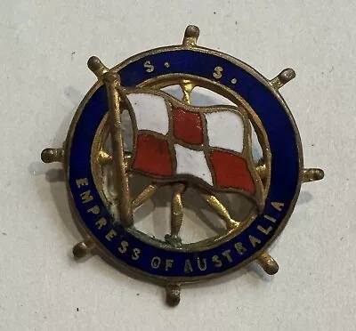 Canadian Pacific Empress Of Australia Lifebelt Enamel Badge Brooch • £20