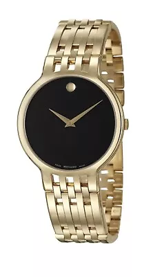 Brand New Movado Men’s Esperanza 40mm Yellow Gold Black Dial Watch 0607148 • $369