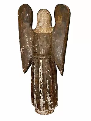 Vintage Antique Mexican Hand Carved Wooden Angel  • $100