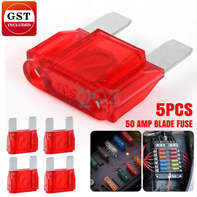 5 X  50 Amp MAXI  BLADE FUSE 50A 50AMP  FREE POST • $8.89