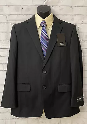 Haggar Suit Separates Classic Fit Suit Coat Sz 44 Reg Black Pinstripe New W Tag • $54.68