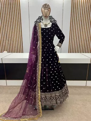 Ethnic Indian Wedding Party Wear Dress Designer Bollywood Long Gown Ready Made • $111.10