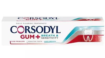 Corsodyl Gum & Breath Sensitivity Whitening Toothpaste For Sensitive Teeth Neu • £4.43