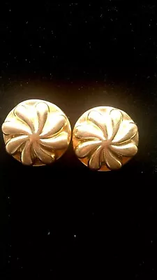 Vintage Steven Vaubel Gold Tone Chunky Clip-On Earrings Signed & Dated 1994 SS • $135